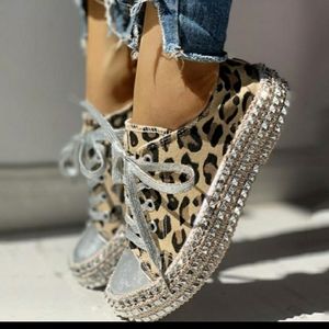 Leopard Metallic Sneakers NEW